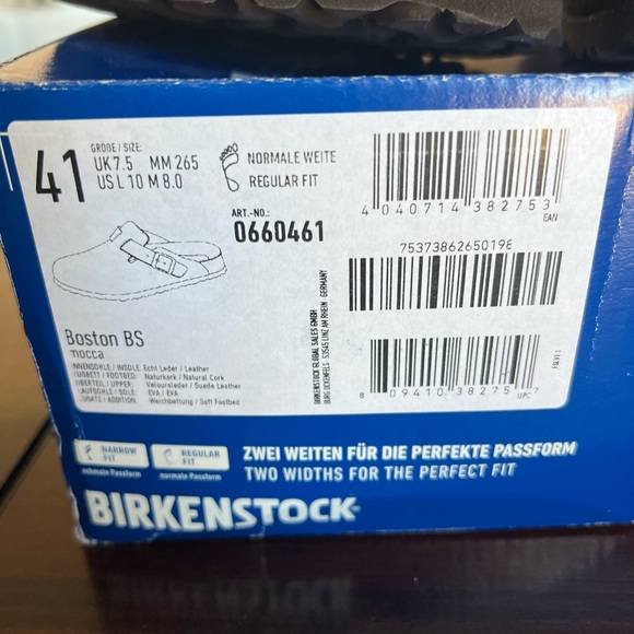 Birkenstock Boston Mocha Suede Leather Soft Footbed Reg Width US W10 M8 EU 41 - Picture 3 of 8